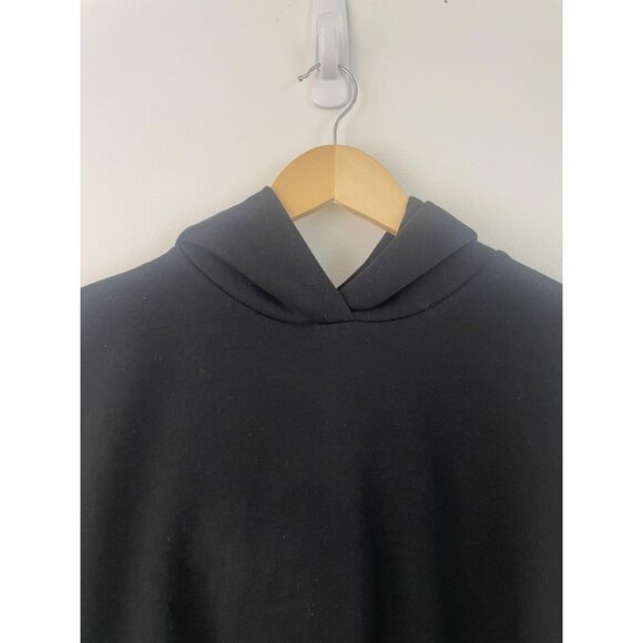 ZARA Hoodie Sweatshirt Womens Large Black Pullover Fleece Minimalist Nuetral - Picture 3 of 9